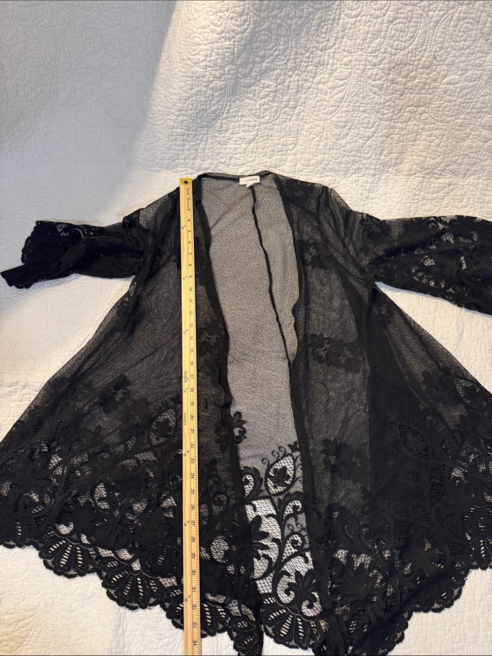 Eyeshadow Black Lace Sheer Kimono